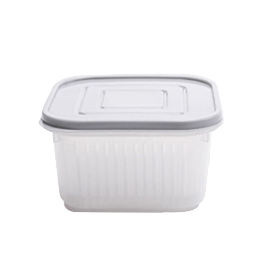Food Storage Box Square Drain Sealed Box Ginger Garlic Onion Food Container Refrigerator Storage Homekitchen Fruit Drain Case@35