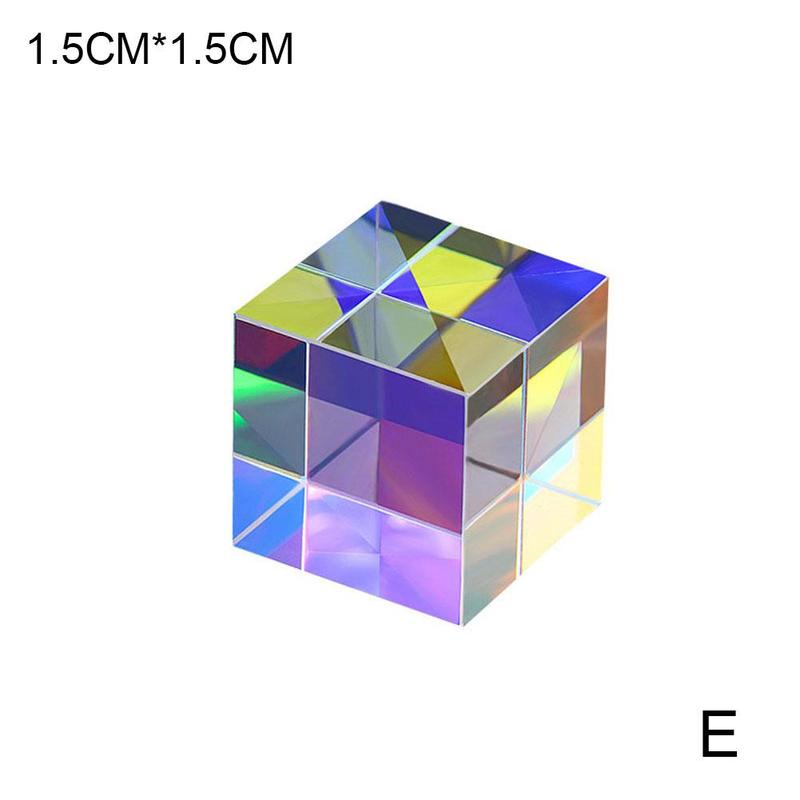 Photography Color Tool Prism Six-Sided Bright Light Splitting Glass Optical Beam Prism Combine Instrument Cube Prism: 1.5x1.5cm