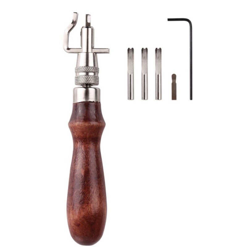 7 in 1 Adjustable Stitching Groover and Creasing Edge Beveler, Leather Groover Tool, Leather Carving Hand Edge Tools