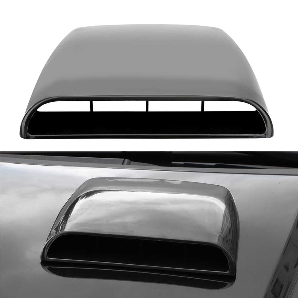 28*25*3.3cm Universal Car Bonnet Hood Scoop Air Flow Intake Vent Cover White/ Black Auto Air Flow Vent Cover Accessories
