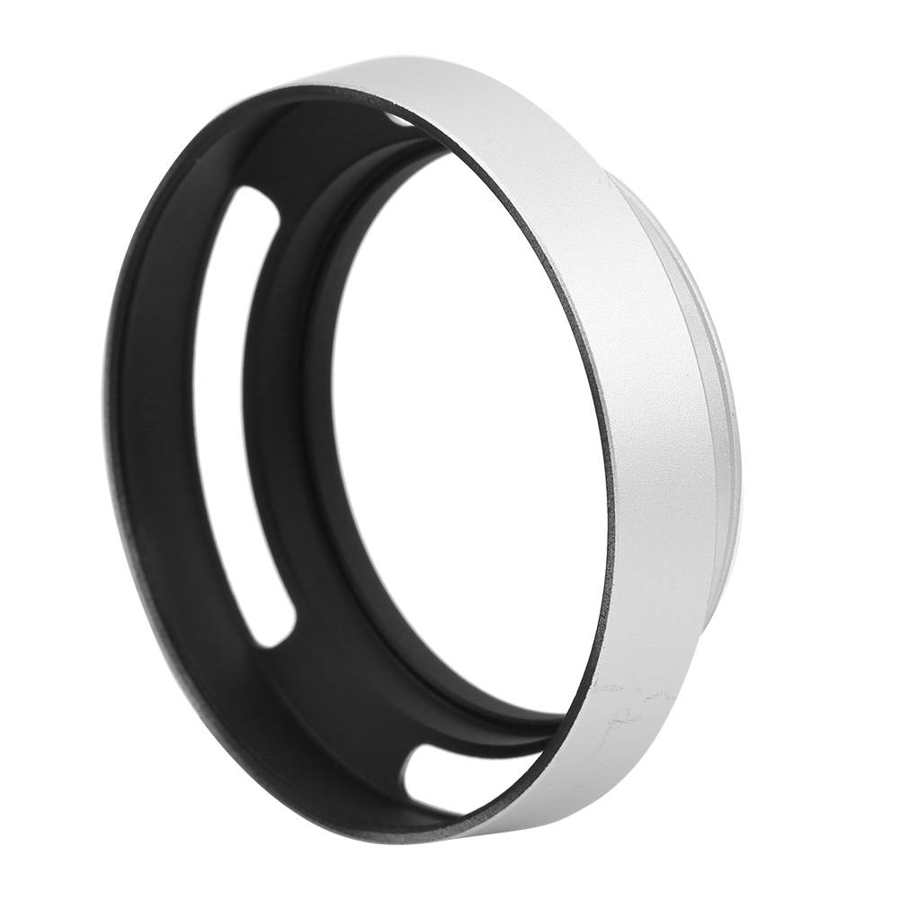 55Mm Zonnekap Universal Aluminium Draagbare Hollow Camera Bevel Zonnekap Shade Zilver Dslr Len Kap Voor Camera lens