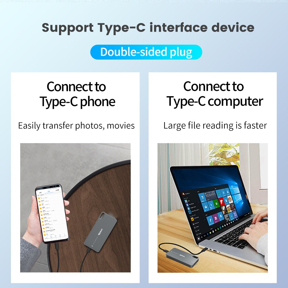 Zomy M.2 NVMe To USB 3.1 Solid State State Enclosure Hard Disk Box SSD Case Type-C Interface 10Gbps For 2230/2242/2260/2280