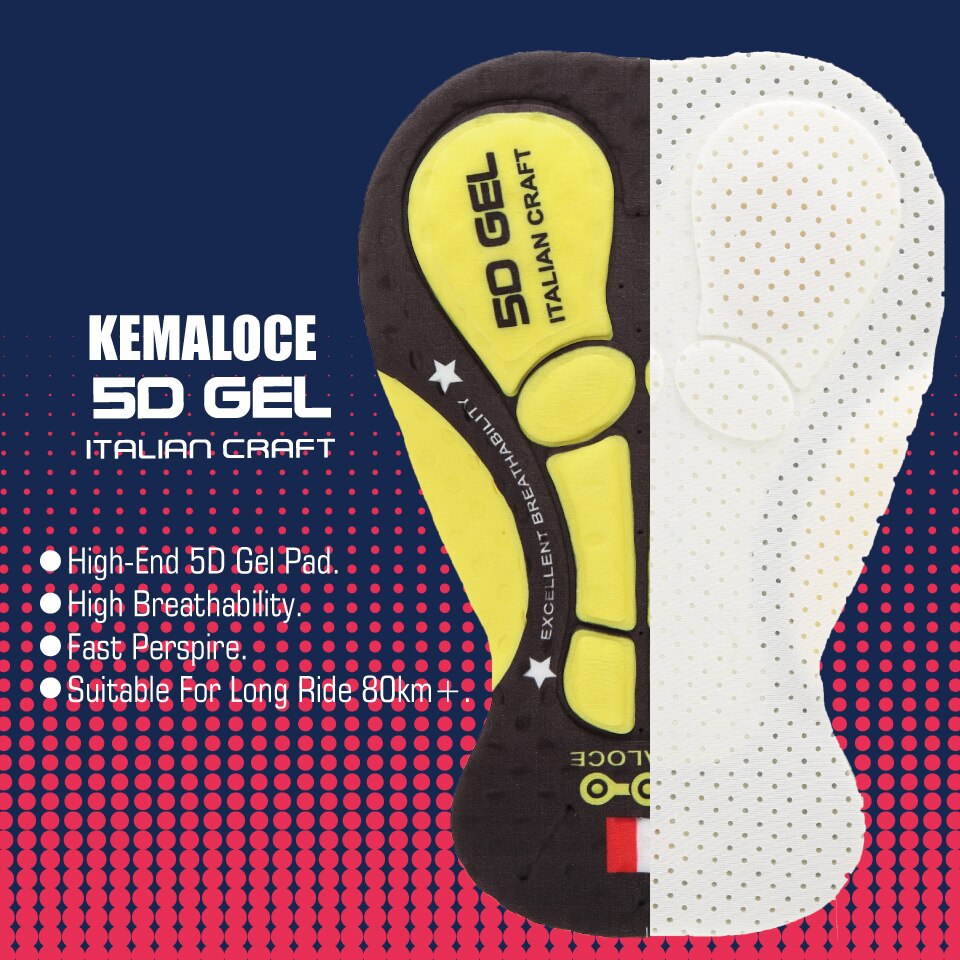 KEMALOCE 2021 5D Gel Pad pantaloncini da ciclismo intimo da ciclismo Pro mutande da ciclismo antiurto pantaloncini da bicicletta intimo da bici nero