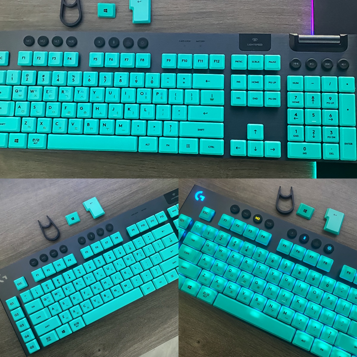 Korean Language Keycaps,PBT/PC Custom Keycap Set,Suitable for Logitech G915 G813 G815 G913 TKL RGB Mechanical Gaming Keyboard.