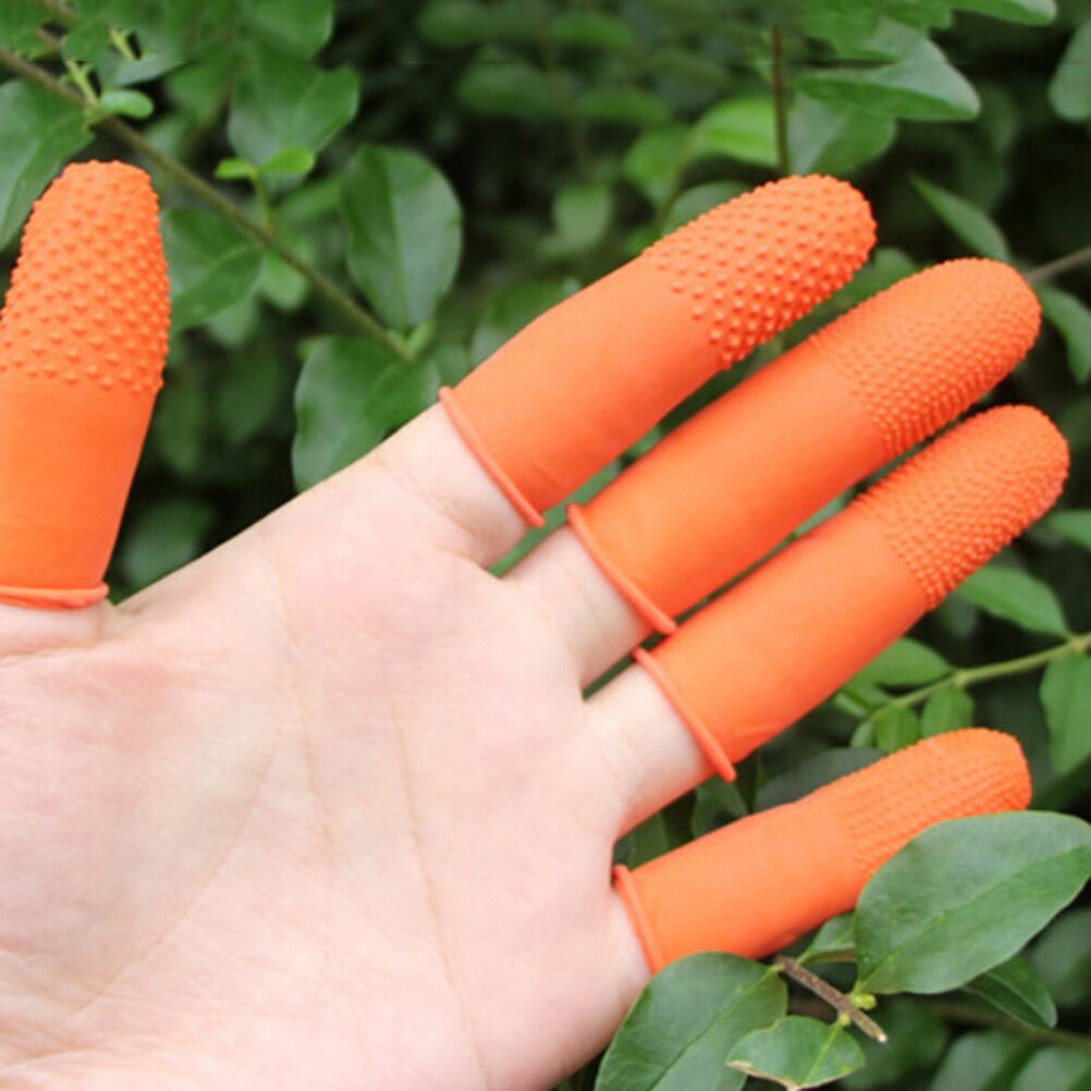 100 Pcs Disposable Nail Art Finger Cover Natural Rubber Non-slip Anti-static Latex Finger Cots Fingertips Protector Gloves