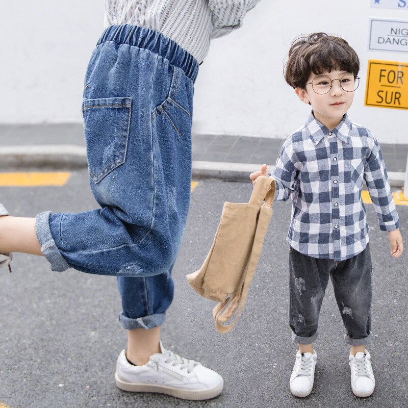 Jeans déchirés pour bébés garçons | 2 couleurs, printemps-automne, bébés garçons, pantalons Style Vintage, enfants Cowboy, pantalons Denim amples 2 3 4 5 6 ans
