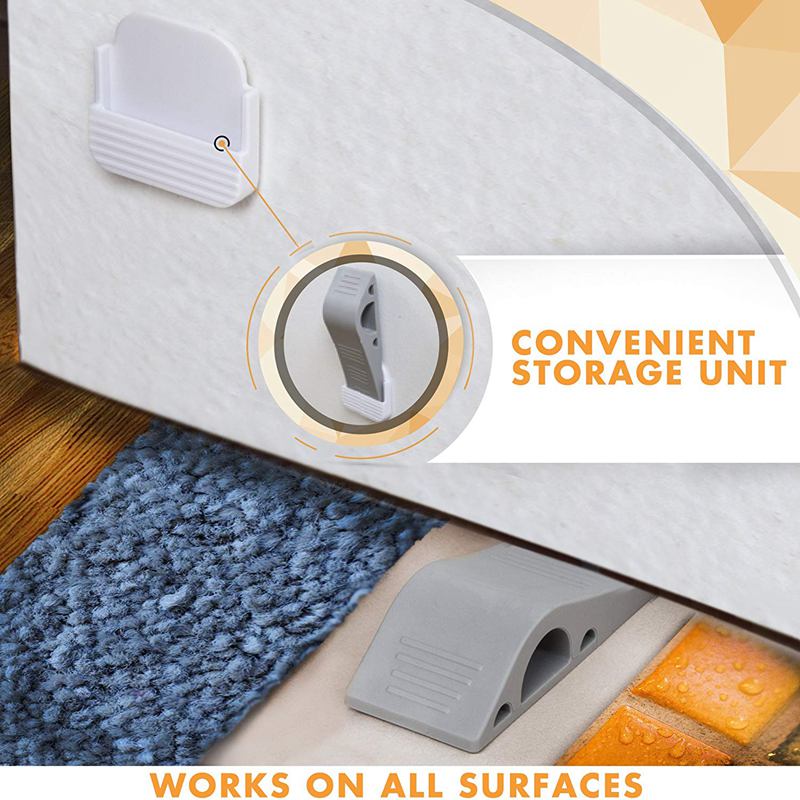 Deurstopper 2- pack set premium heavy duty deurstopper rubberen wig met decoratieve opberghouder - perfecte deurstopper als tochtstopper