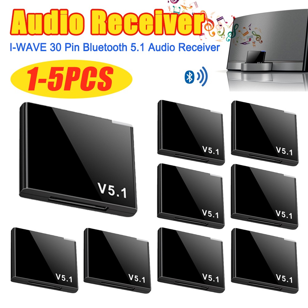 I-WAVE 30 Pin Bluetooth 5.1 Audio Receiver A2DP Music Mini Wireless Adapter For IPhone IPod 30 Pin Jack Analog Speaker