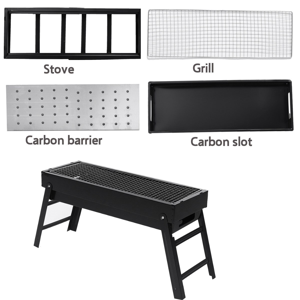 Falten Freien Grill Grill Eisen Rotisserie Huhn Fleisch Kebab Braten Gestell Tragbare Camping Picknick BBQ Holzkohle Ofen Ständer