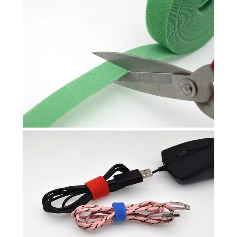 Magical Glue Self-Adhesive Tape Strap Hoop Loop Strap Velcro Closure Tape Scratch Roll Fastening Tape 1Roll 2cm*5m Color