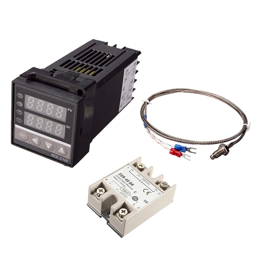 perfeclan REX-C100 Digital Thermostat LCD PID Temperature Controller Set