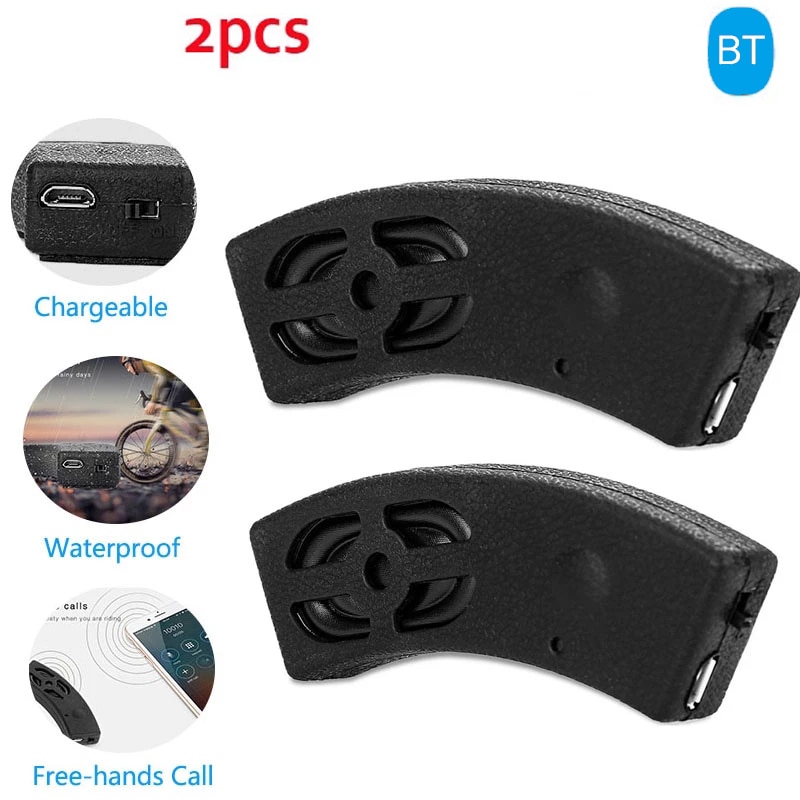 2Pcs Bluetooth Motorfiets Speaker Fiets Motorhelm Draadloze Outdoor Riding Stereo Waterdicht Boombox Mini Subwoofer