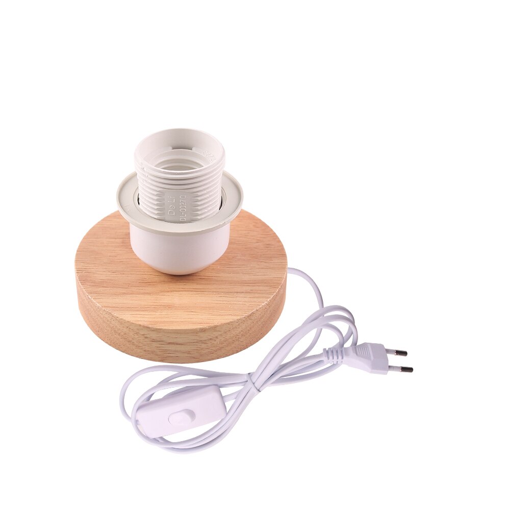 Retro Wood Table Lamp E27 Socket Vintage Desk Lamp Base Holder EU Plug Bedside Lamp Decoration Wooden Base Table Light 220V 110V: Gold