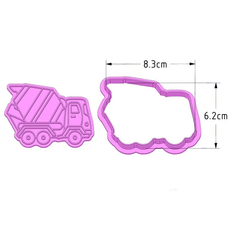 Molde de ingeniería de dibujos animados para galletas, cortador de galletas, glaseado de Fondant, de Tractor, de mantequilla y camión de bomberos: Car-4