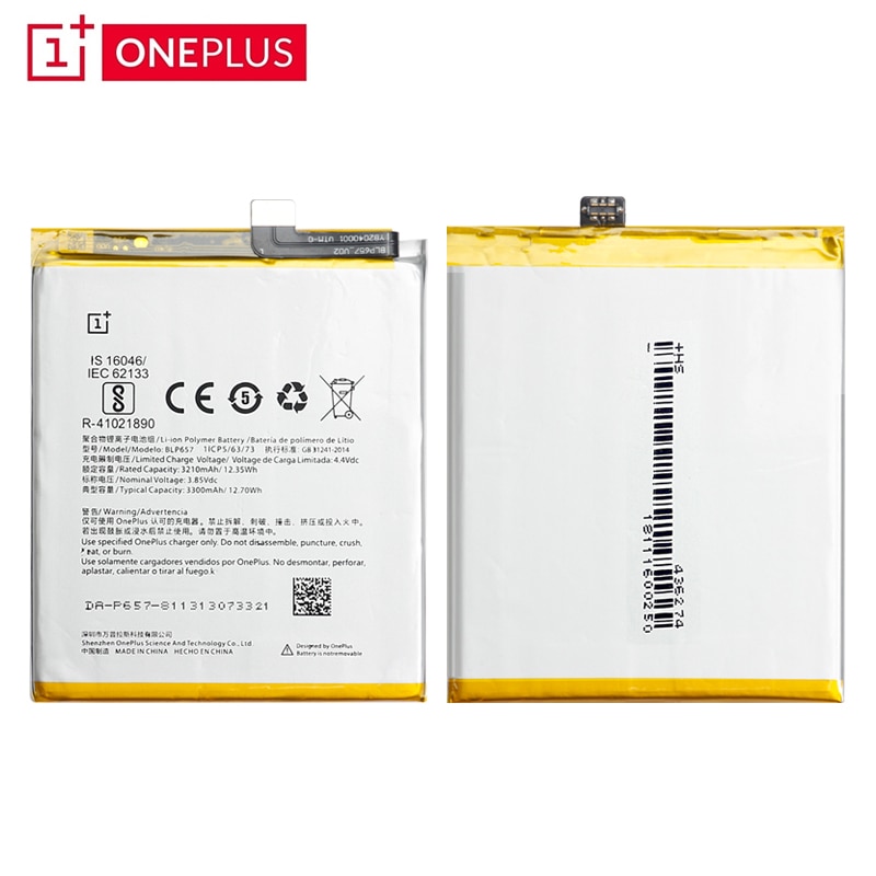 Original Oneplus 6 A6001 Telefon Batterie BLP657 3300mAh Hohe Kapazität eins Plus Telefon Batterien Kostenloser Werkzeuge Telefon AKKU