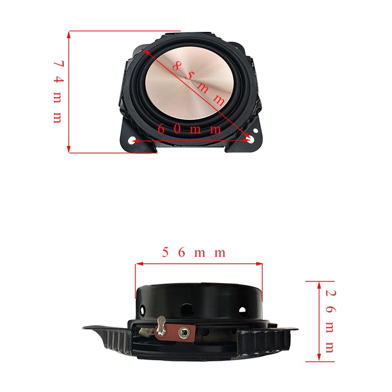 3 -zoll-tieftöner-lautsprecher , 20w ohm 8 ultradünner lautsprecher-subwoofer mit metallmembran für harman kardon, 2 stück