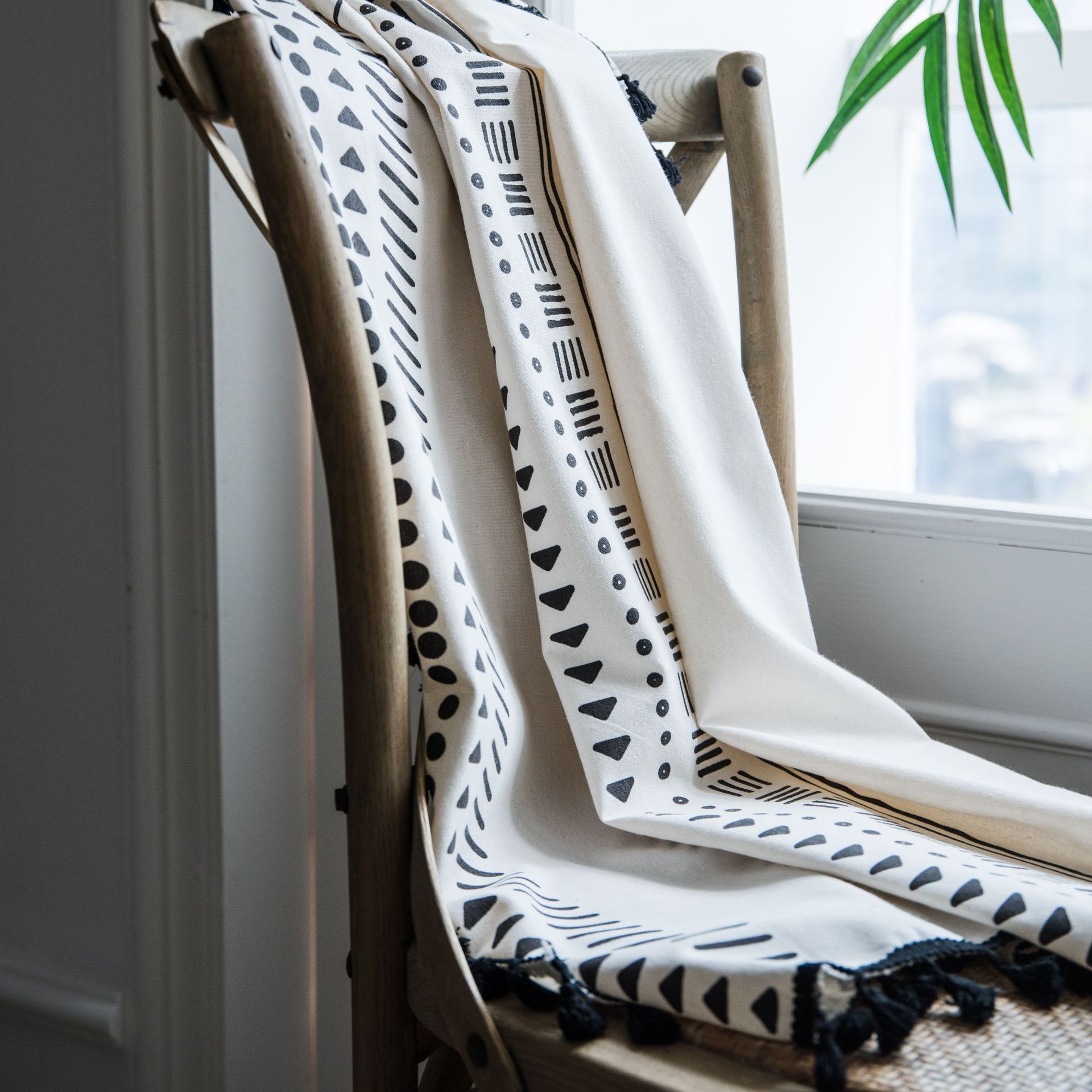 Rideaux de Style bohème avec pompon, en coton et imprimé, rideau pour fenêtre, baie vitrée, rideau de maison, cuisine, salon et chambre à coucher, 5 tailles