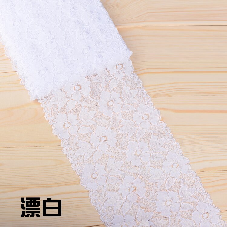 Elastic Lace Ribbon Tape 16cm Lace Trim Fabric Embroidered White Lace Trimmings DIY Crafts Sewing Material Garment Accessories: White