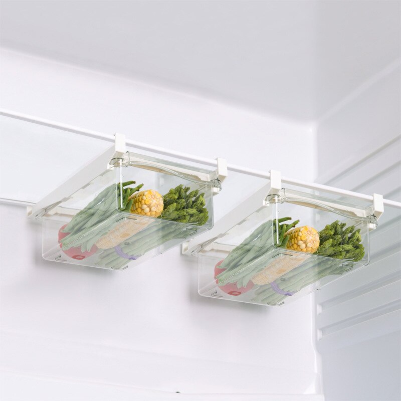 Plast opbevaringsbeholdere skuffe arrangør kasser plast boks opbevaring æg køleskab organizer skuffe gennemsigtig justerbar: Stil 1