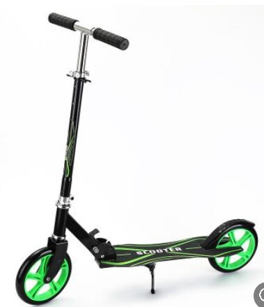 Direto da fábrica adolescentes adulto scooter de duas rodas de trabalho scooter portátil dobrável grande roda scooter: Black