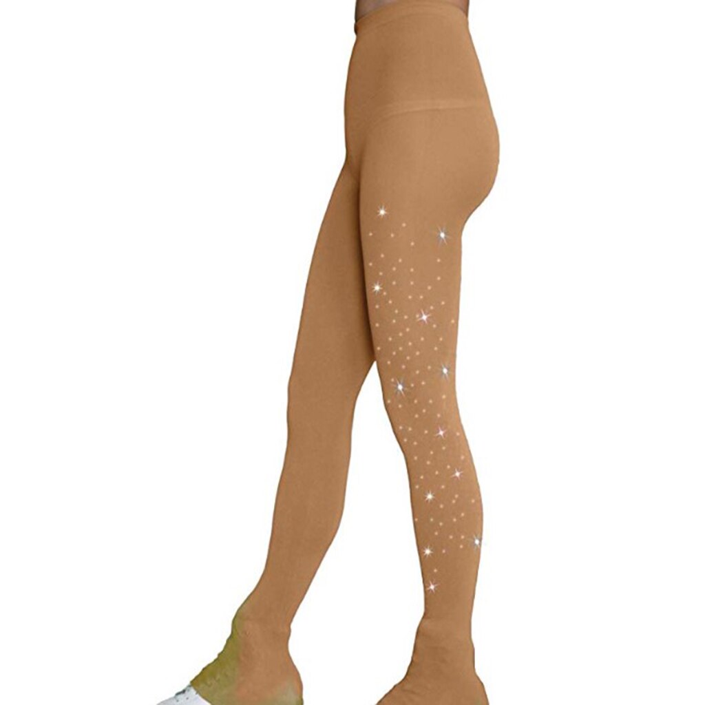 Mallas con hebilla para patinaje sobre hielo, Leggings con hebilla de cristal, para patinar