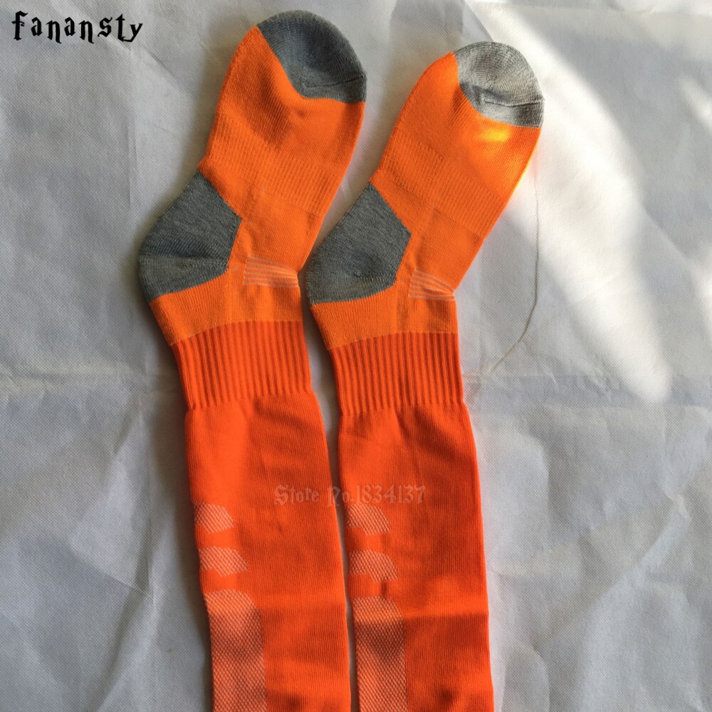 Calcetines de fútbol para hombre y mujer, medias deportivas baratas, transpirables hasta la rodilla, de algodón, para correr, blanco y rojo