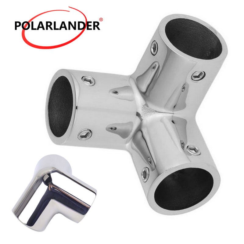 25mm Pipe Boat Hand Marine Hardware Rail Fittings Silver 1"/25mm Tubing 316 Stainless Steel 90 Degree 3 Way Corner Elbow