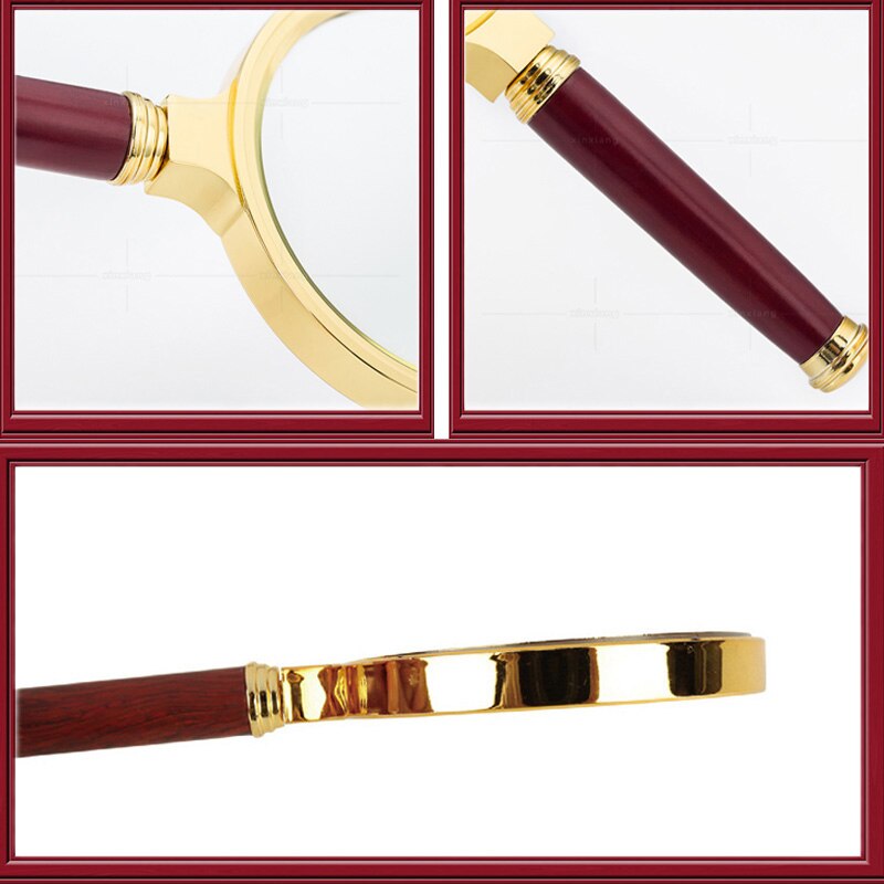 Magnifying Glass 10X Handheld 60mm/70mm/80mm/90mm Portable Magnifier for Jewelry Newspaper Reading Handheld Magnifier