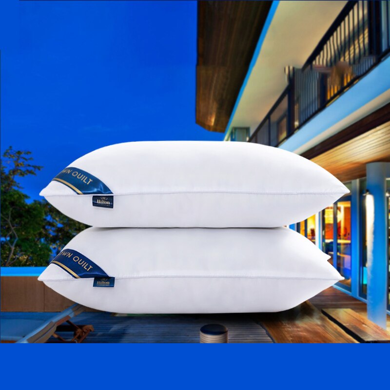 Nueva almohada alternativa blanca de 48x74 cm, almohada de 5 estrellas para Hotel, tela de microfibra, ropa de cama, cuello, almohadas suaves lavables para la salud, ropa de cama