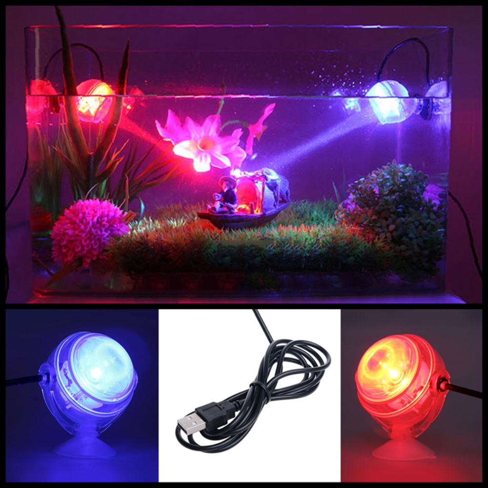 6 kleuren 1 W Onderwater LED Lamp Waterdichte LED Aquarium Light voor Coral Reef Fish Tank Dompelpompen Aquarium Licht Spot lamp