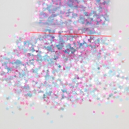 Boxi10g 3mm Glitter Slime Additives Supplies Sequins Slices Toppings Sprinkles Filler For Fluffy Cloud Clear Slime Clay: Rose Red Blue