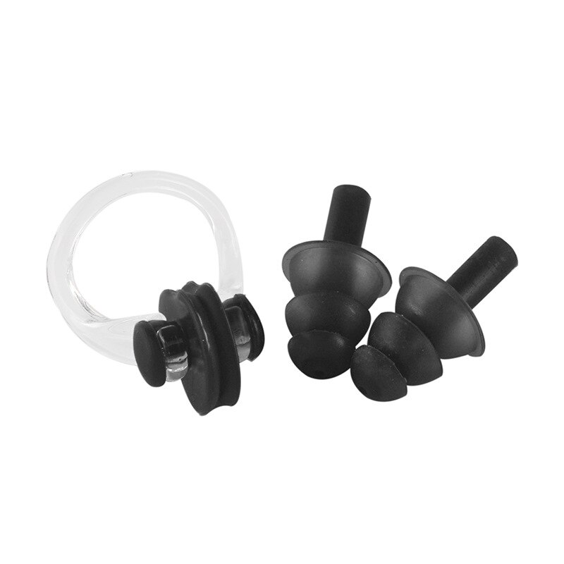 Tapones para los oídos de natación para niños adultos hombres y mujeres Gel de sílice tapón férula Nasal profesión buceo bañera para nadar antiotitis Media: Black  Boxed Earplug Nasal Splint