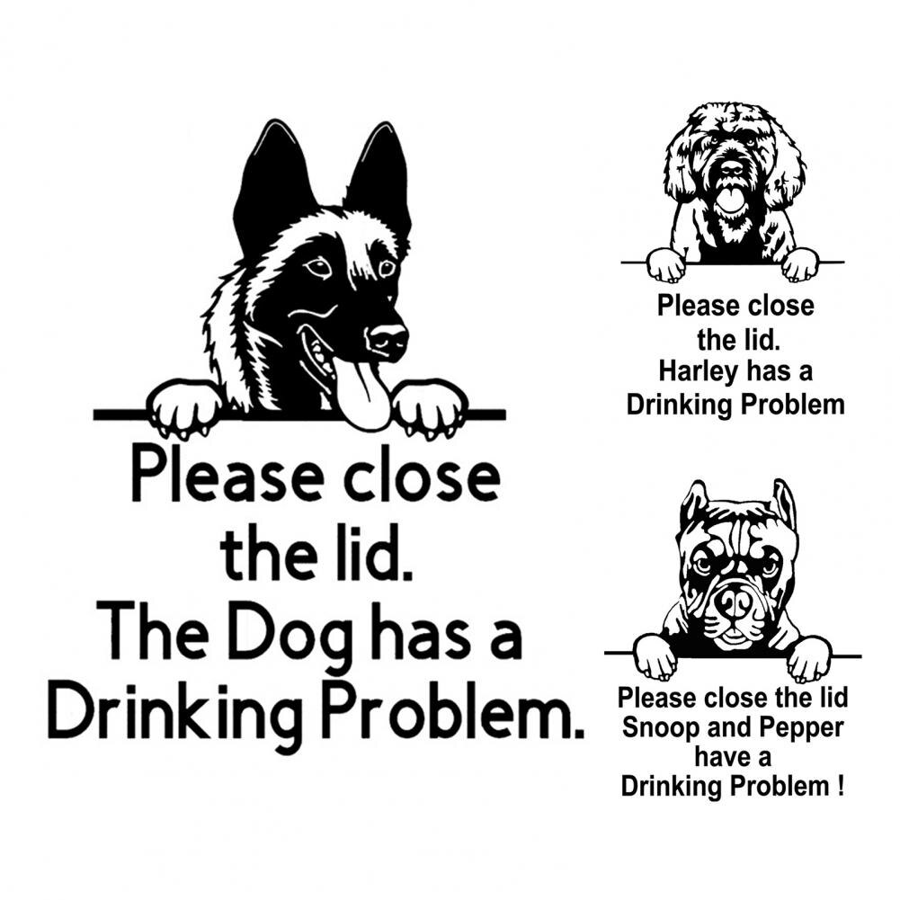 Toilet Seat Decal No Residue Self-adhesive Paper Toilet Seat Decorative Dogs Sticker for Home