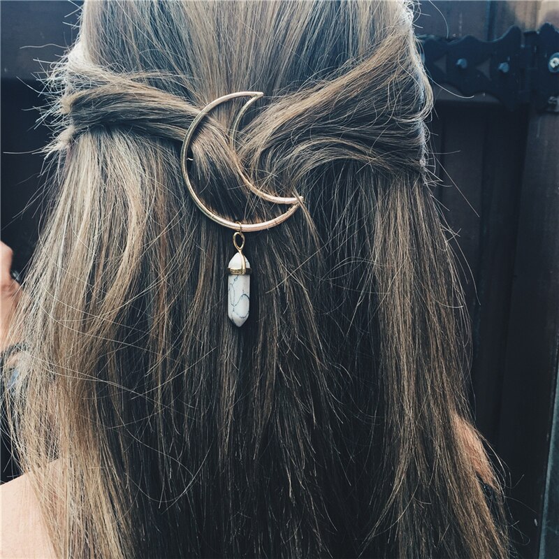 Di alta Qualità 1Pcs Retro Dea di Fascino Hollow Vintage Clip di Capelli Pendente di Figura Della Luna Morsetto Spille Barrette Accessori Per Capelli All'ingrosso