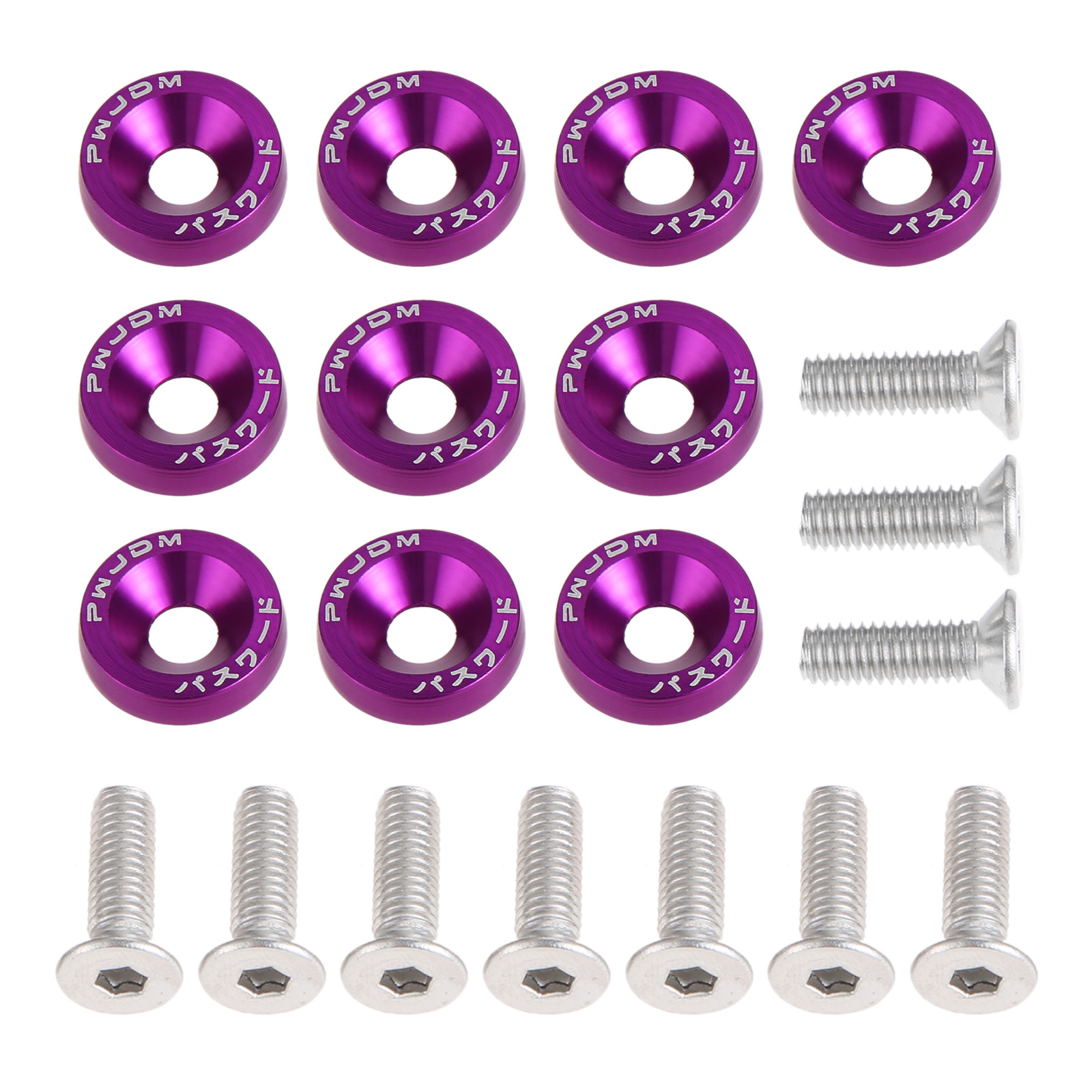 M6 Anodized Aluminum Fender Screw Washers Bolts for Automobile Fender Headlight Bumper Car Modified Fasteners Aluminum