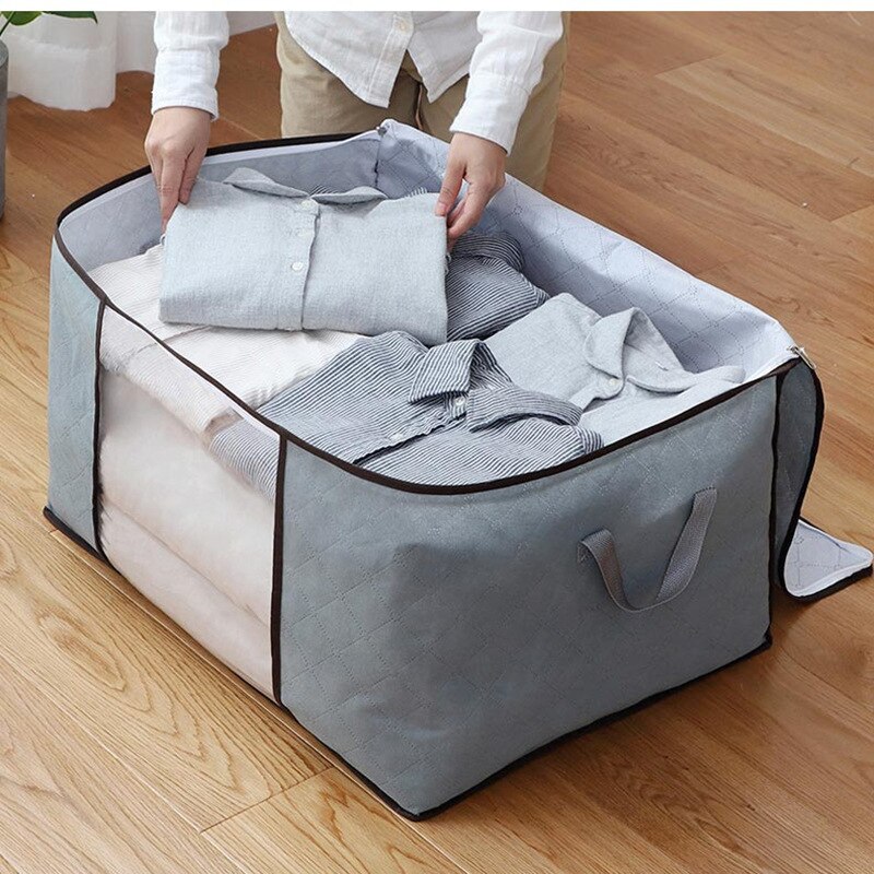 Sac De voyage De grande capacité sac De rangement De vêtements Non tissés sac De finition De couette translucide sac De vêtements ménagers Bolsa De Viaje