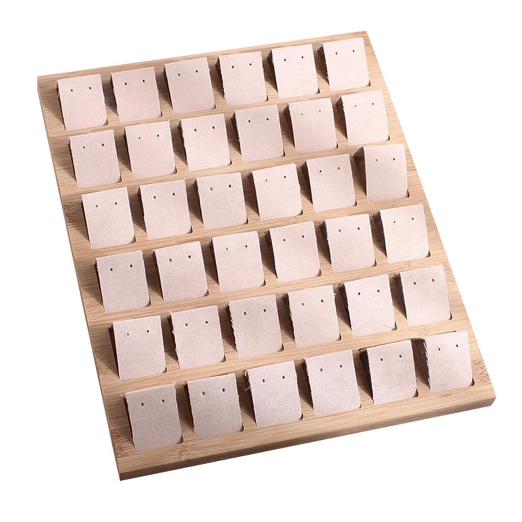 36 Pair Orecchino Carte, di Velluto/Similpelle di Bambù Orecchini di Visualizzazione del Supporto di Carta per L'accessorio Dei Monili Display, 3 Colori: Beige