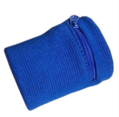 Ritssluiting pols portemonnee tas hardloop sport armband tas voor  mp3 sleutelkaarten opbergtas badminton basketbal polsband zweetband: Blauwe kleur