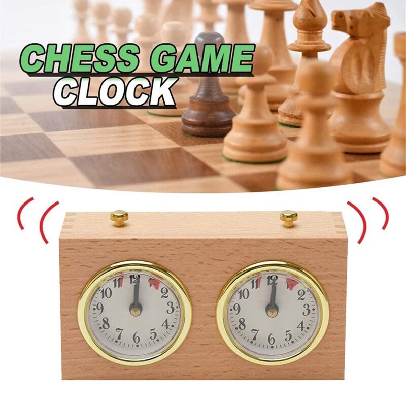 Wooden Chess Timer Tournament Competition Game Chess Clock Timer Wind-Up Mechanical Accessories for Board Games
