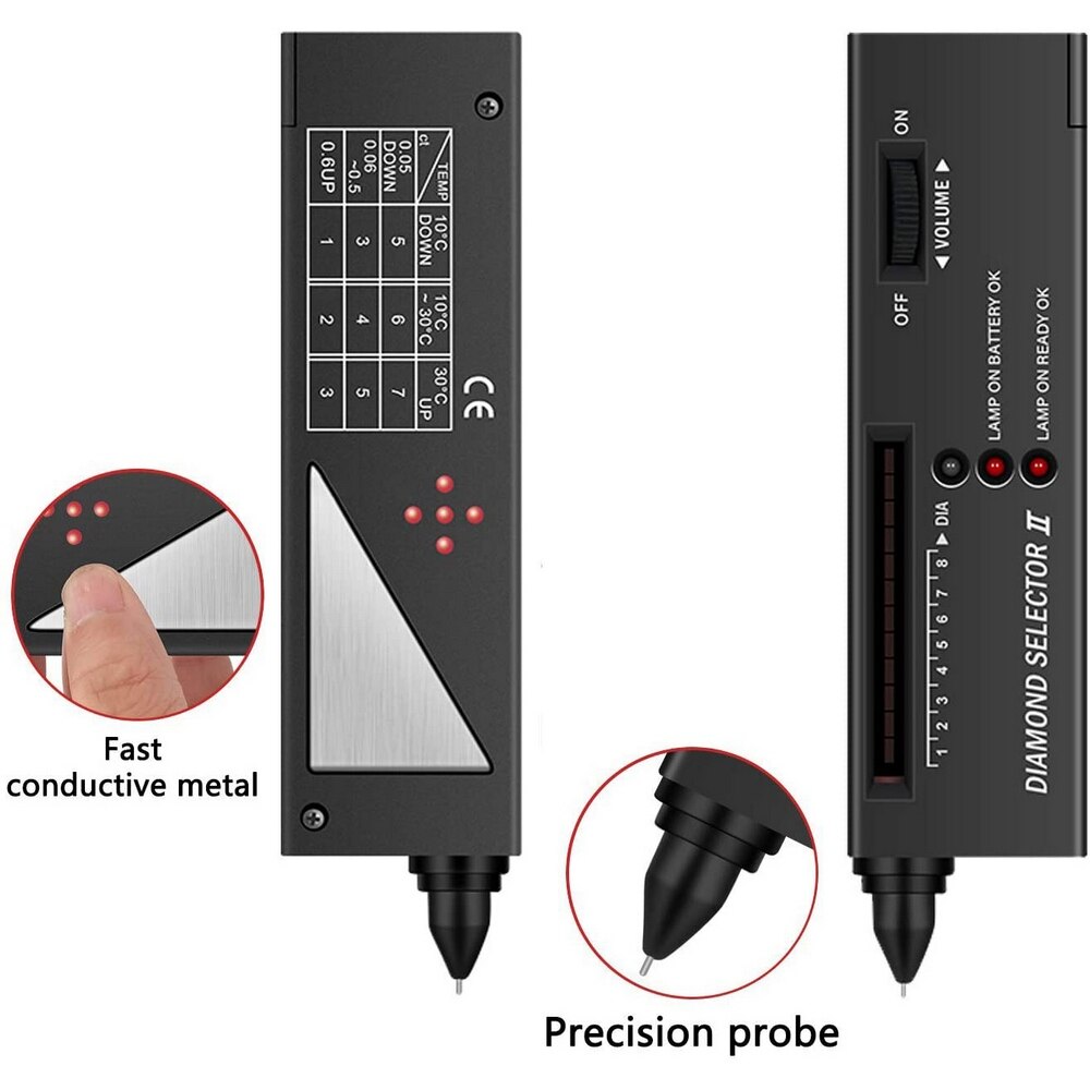 Diamond Tester Gemstone Gem Selector High Accuracy Jewelry Watcher Tool LED Diamond Indicator Test Pen Tool