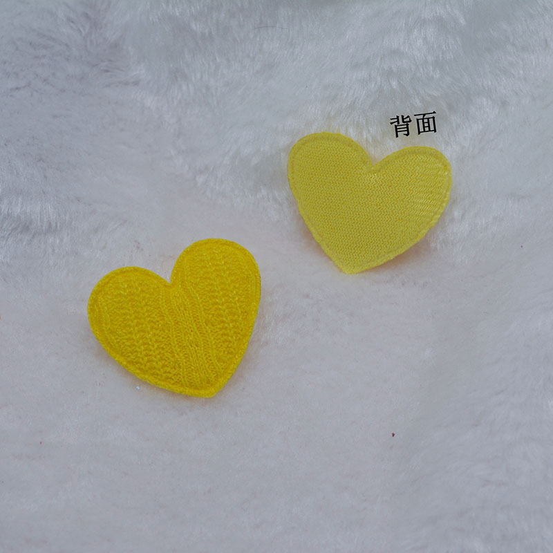 40Pcs/LOT 4.8*4.2CM Crochet Heart Padded Appliques For DIY Handmade Children Hair Clip Accessories Patches: Antique Brass