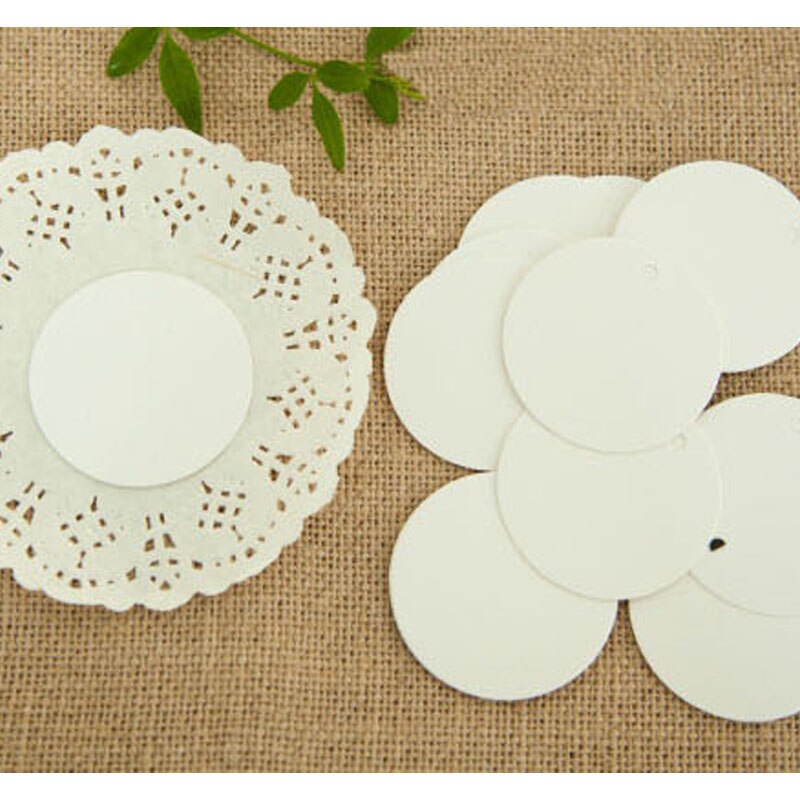 50 Stuks Wit Zwart Bruin Kraftpapier Tags Ronde Bagage Note Bruiloft Kaarten Hang Tags Blanco Ambachtelijke Papier Tags 5*5Cm