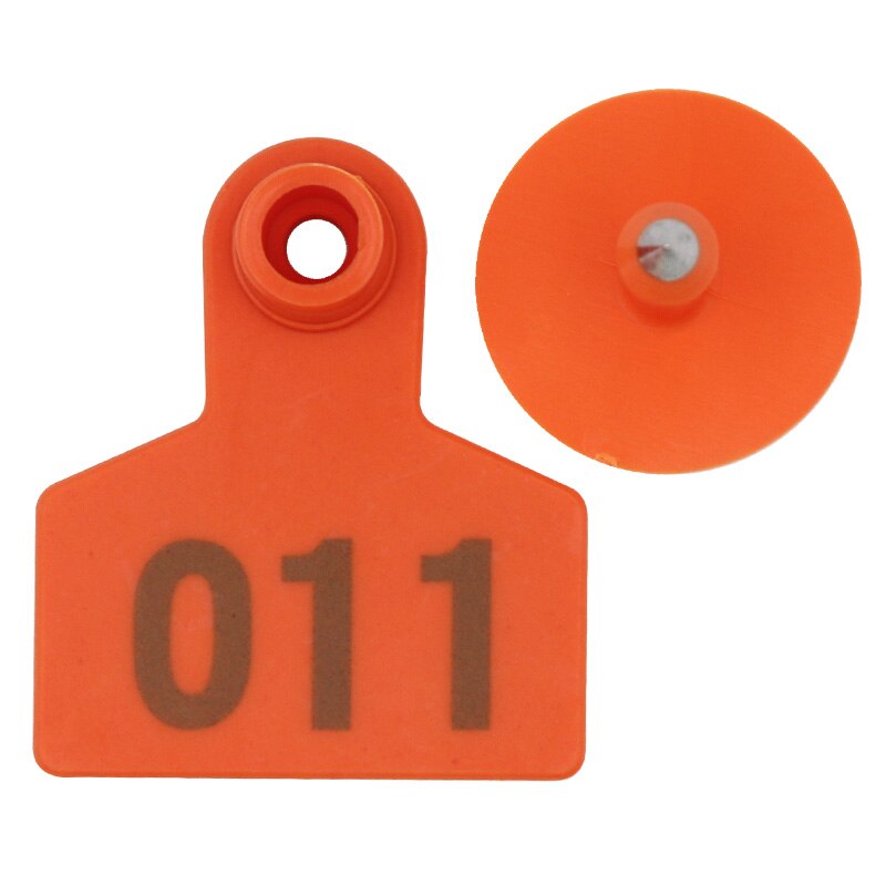 Etiquetas de oreja para ganado y cerdo, identificación Digital 1-100, 4 colores, Material Tpu de , herramientas de granja, 100 Uds.: Orange