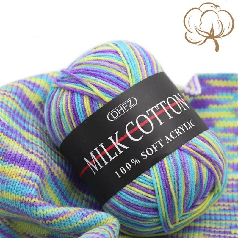 2pcs Yarn for Crochet Tshirt Yarn Fil De Coton Pour Le Crochet Colorful Fancy Yarn Tufting Lana