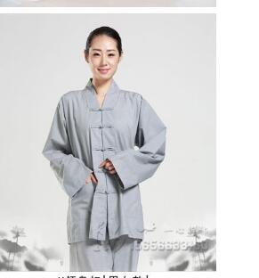 Unisex Zen Buddhist Robe Lay Monk Meditation Gown Monk Training Uniform Suit ung fu Cassock Clothes Abbot Bonze Costumes
