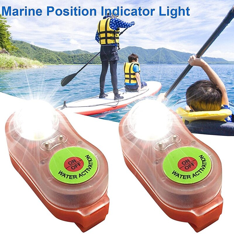 2 Stuks Surfen Reddingsvest Licht Led Lithium Zwemvest Licht Marine Positie Indicator Licht Kano Kajak Self-Verlichting