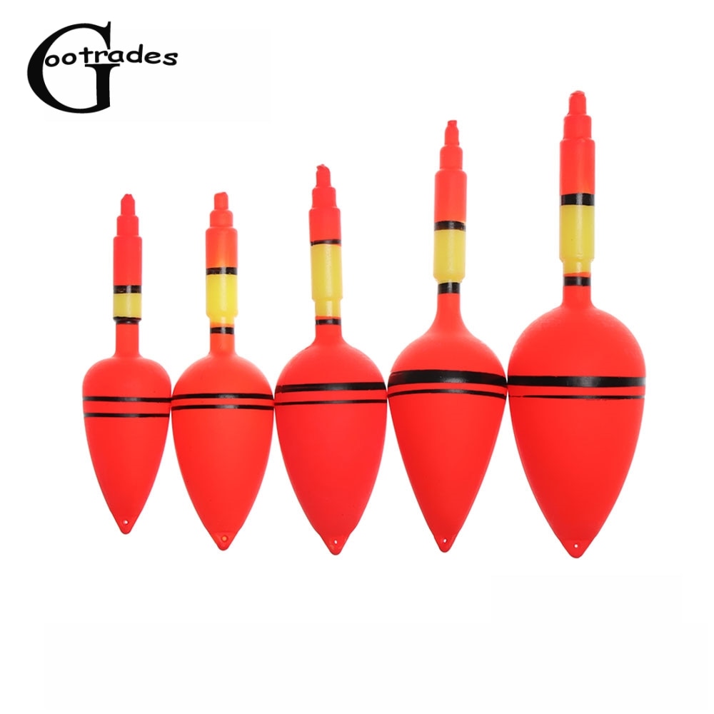 5PCS/Set Red Plastic Fishing Night Float Light Stick Eva Foam Ball Boia Luminous Bobber Night Outdoor Fishing Float