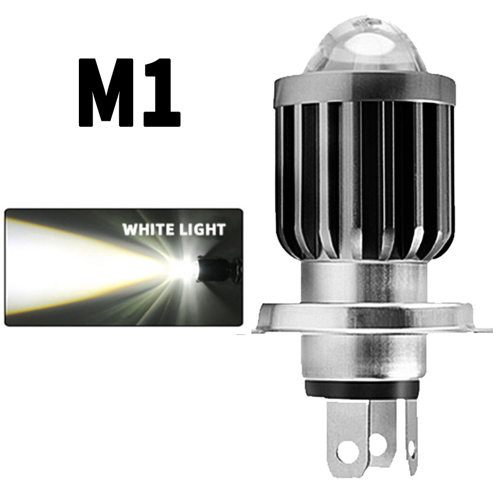 H4 LED LENS Moto Auto Headlight AC/DC 8-80V Moto Moto Autobike Canbus proiettore lampadina Hi/Lo Beam Lamp High Power: Ice Blue