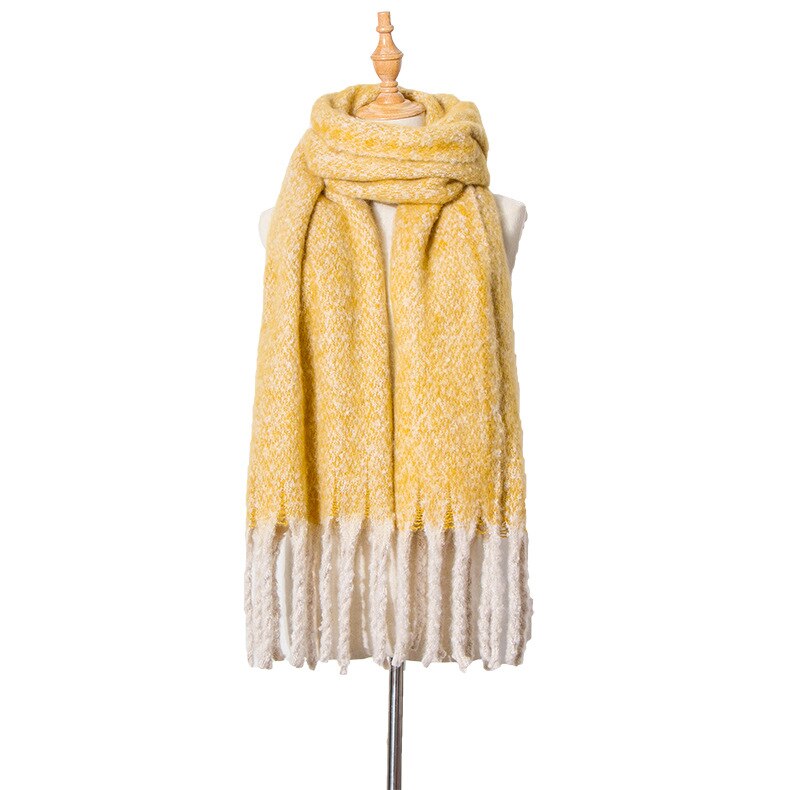 Gros sable gland pince fleur couleur correspondant écharpe châle épaississement écharpe écharpe femmes hiver Sjaals Voor Dames femmes écharpe: 7