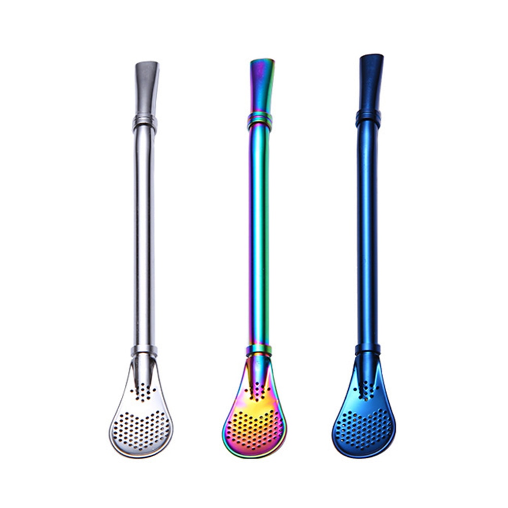 1pc Drinking Straw Stainless Steel Yerba Mate Straw Gourd Bombilla Filter Spoons Reusable Metal Pro Tea Tools Bar Accessories